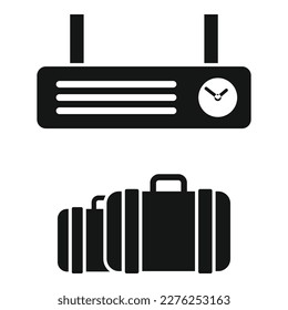 Train bag icon simple vector. Railway platform. Metro subway