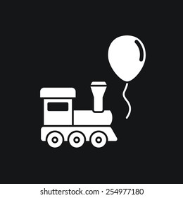Train and balloon toy flat icon
