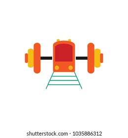 Train Barbell Logo Icon Design