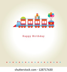 train birthday card