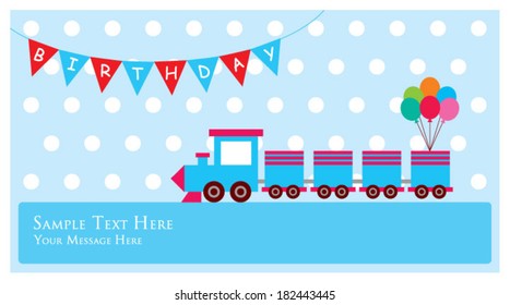 train birthday greeting card