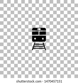 Train. Black flat icon on a transparent background. Pictogram for your project