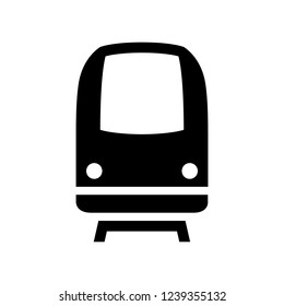 Train. Black icon isolated on white background, flat style