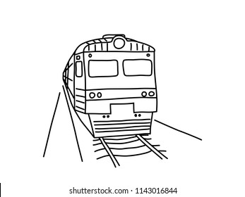Train black and white sketch