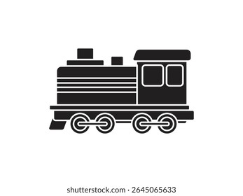 Train Black and white vector asset