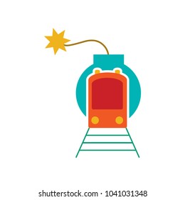 Train Bomb Logo Icon Design