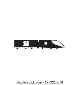 Train with box as symbol of shipping delivery logo icon