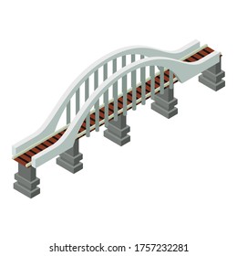 Train bridge icon. Isometric of train bridge vector icon for web design isolated on white background