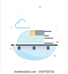Train, Bullet, Transport Abstract Flat Color Icon Template