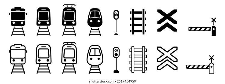 train bundle icon public transportation locomotive sign