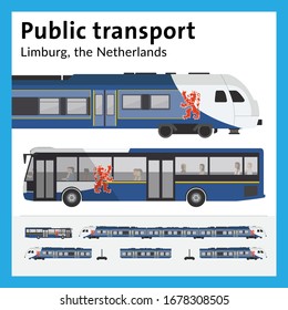 Train and bus, public transport in the design of Limburg, The Netherlands