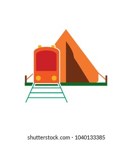 Train Camping Logo Icon Design