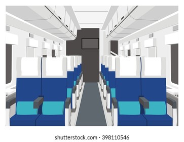 Train Car Interior Simple Perspective Illustration