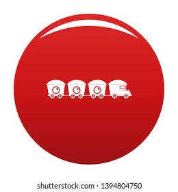 Train with cargo icon. Simple illustration of train with cargo vector icon for any design red