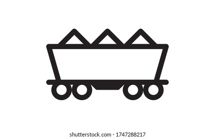 Train Cargo Icon Simple Style Vector Illustration.