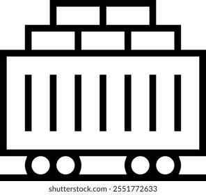 train cargo icon. Thin linear style design isolated on white background