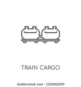 Train cargo linear icon. Modern outline Train cargo logo concept on white background from Industry collection. Suitable for use on web apps, mobile apps and print media.