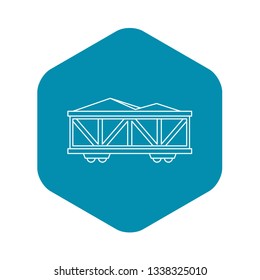 Train cargo wagon icon. Outline illustration of cargo wagon vector icon for web design