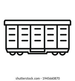 Train cargo wagon icon. Outline Train cargo wagon vector icon for web design isolated on white background