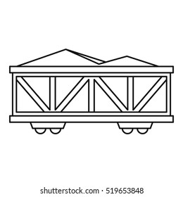 Train cargo wagon icon. Outline illustration of cargo wagon vector icon for web design