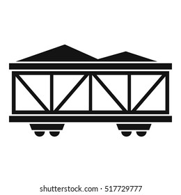 Train cargo wagon icon. Simple illustration of cargo wagon vector icon for web design