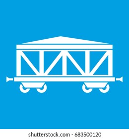 Train cargo wagon icon white