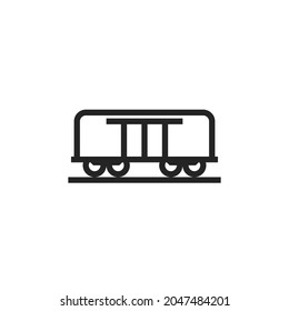 Train cargo wagon line icon. railway transport symbol. isolated vector image in simple style