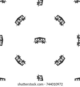 Train cargo wagon pattern repeat seamless in black color for any design. Vector geometric illustration