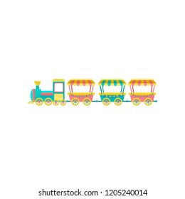 Train carousel, amusement park element vector Illustration on a white background