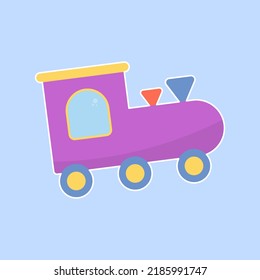 Train in catroon style. Childlish style vector illustration