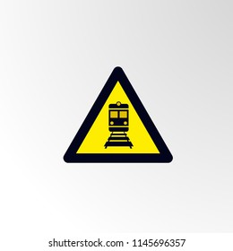 train caution warn symbol for public transport areas