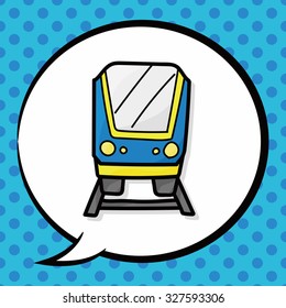 train color doodle, speech bubble