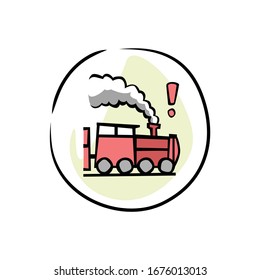 Vektorillustration des Zugfarbzeichens 