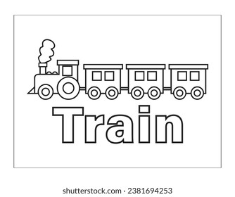 Train coloring pages for kids.
