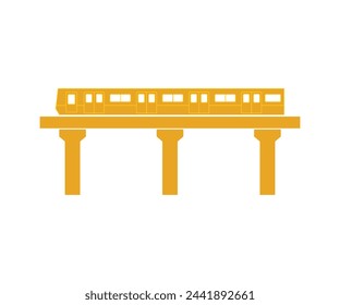Train commuter line across the city design illustration
