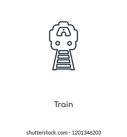 Train concept line icon. Linear Train concept outline symbol design. This simple element illustration can be used for web and mobile UI/UX.