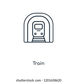 Train concept line icon. Linear Train concept outline symbol design. This simple element illustration can be used for web and mobile UI/UX.