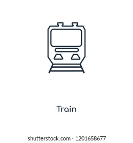 Train concept line icon. Linear Train concept outline symbol design. This simple element illustration can be used for web and mobile UI/UX.