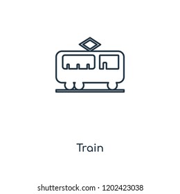 Train concept line icon. Linear Train concept outline symbol design. This simple element illustration can be used for web and mobile UI/UX.