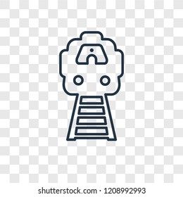 Train concept vector linear icon isolated on transparent background, Train concept transparency concept in outline style