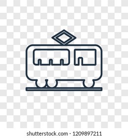 Train concept vector linear icon isolated on transparent background, Train concept transparency concept in outline style