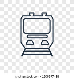 Train concept vector linear icon isolated on transparent background, Train concept transparency concept in outline style
