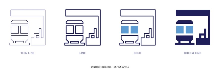 Train conductor icon in 4 different styles. Thin Line, Line, Bold, and Bold Line. Duotone style. Editable stroke.