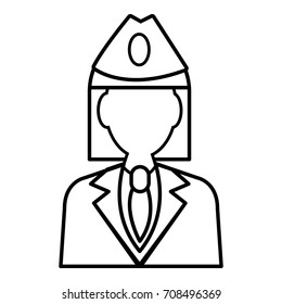 Train conductor icon. Outline illustration of train conductor vector icon for web design isolated on white background