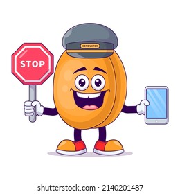 Diseño de ilustraciones vectoriales del personaje de la mascota del conductor del tren
