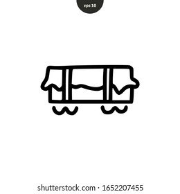 Train container hand drawn sketch icon vector illustration