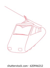 train contour vector illustration isolated