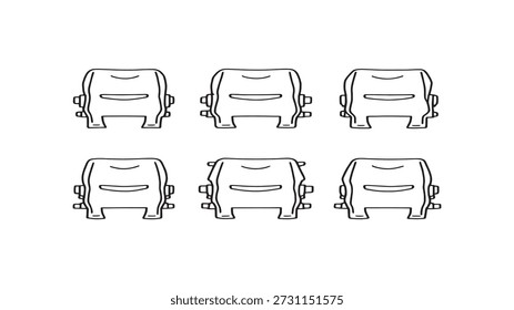 Train Coupler line art vector