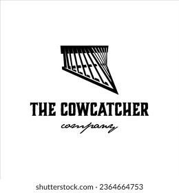 Train cowcatcher logo with classic style design