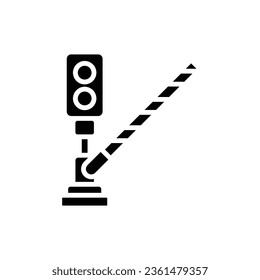 Train Crossbar Filled Icon Vector Illustration 